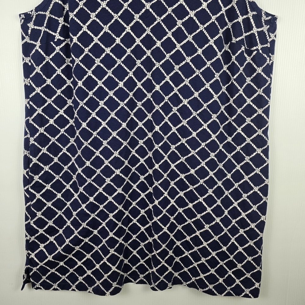 Lands' End Women's Navy White Rope Print Sleeveless Dress w/ Pockets Size 1X - Picture 5 of 11